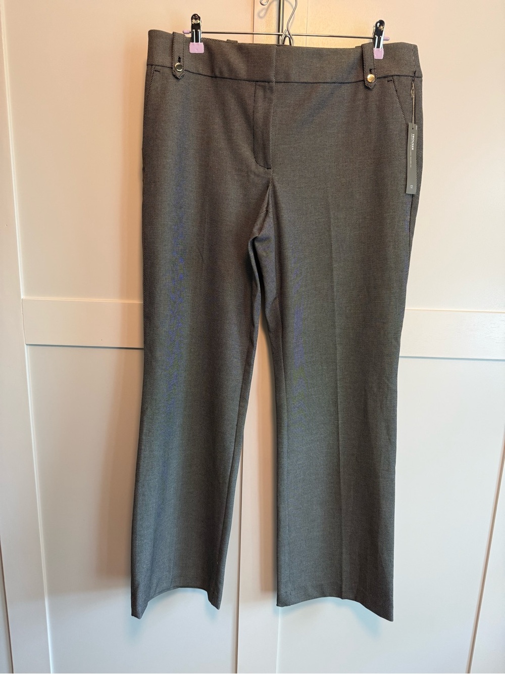 LOFT Charcoal Gray Women's Straight-Leg Trousers
